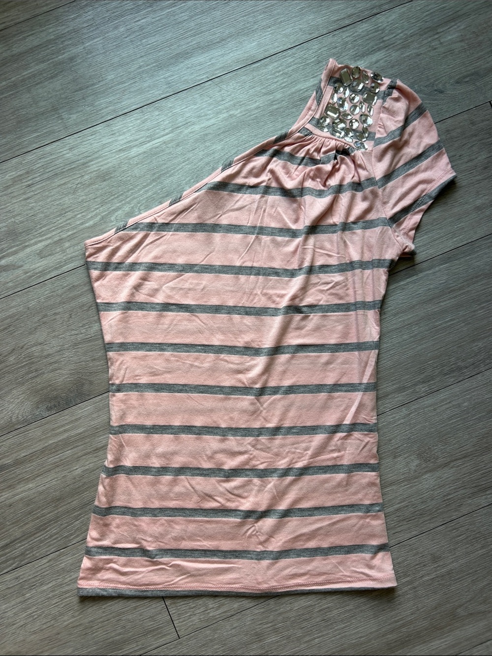 Y2K One-Shoulder asymmetrical Striped Shirt